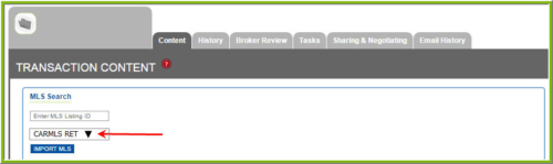 MLS Import Feature Available to CARMLS members. Image
